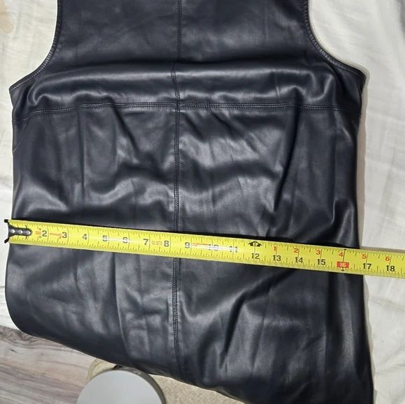5/48 Sleeveless Faux Leather Mini Dress Black Sz Small NWT - Picture 8 of 9